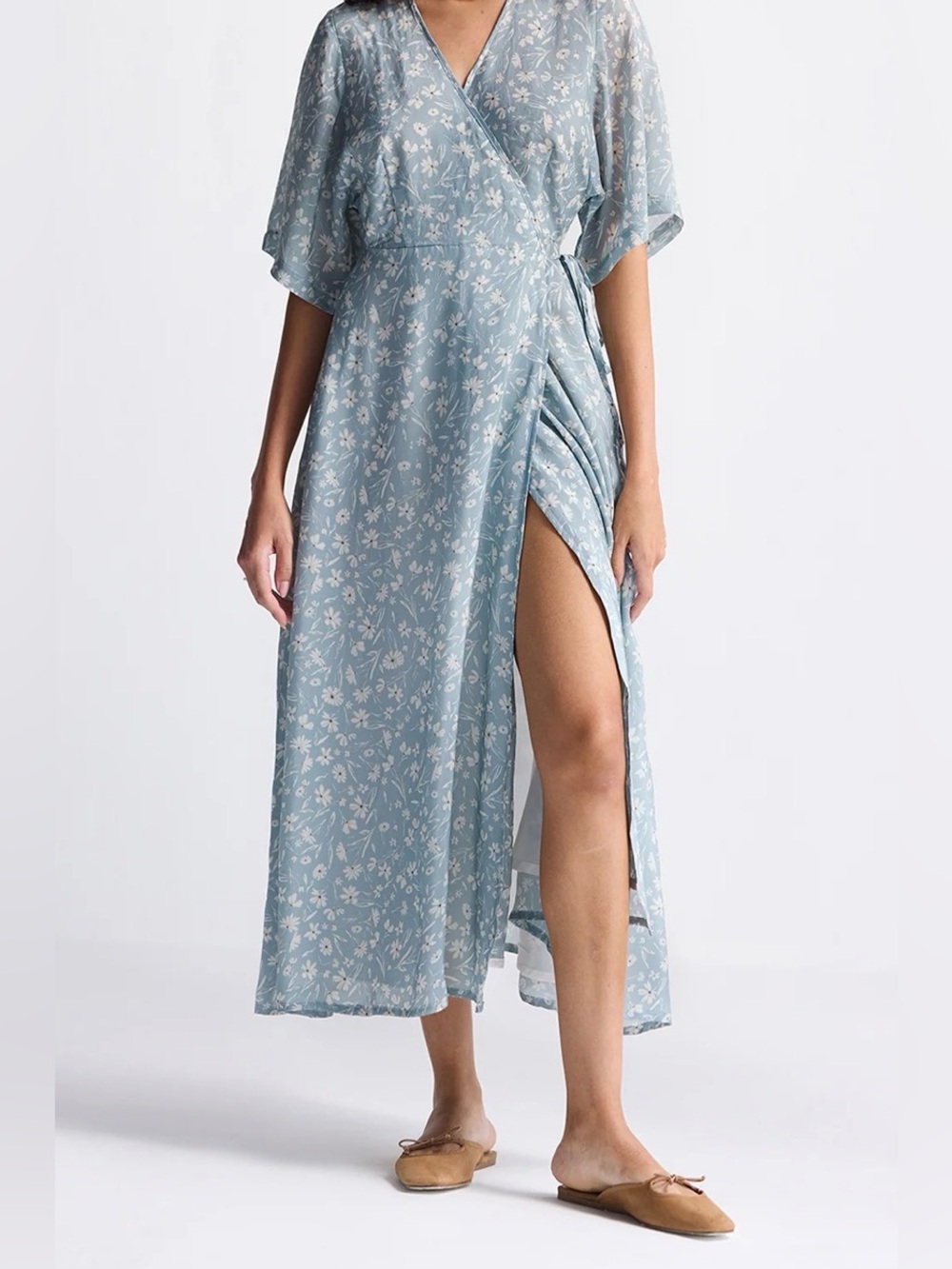 Reistor True Wrap Dress with Pockets Lined Floral Maxi Dress Women's Small